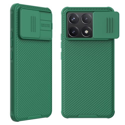 teroxa Poco F6 Pro Hülle mit Kameraabdeckung, Ecken, Airbag, stoßfest, schützende Schiebeabdeckung, Sichtschutz, PocoF6 Pro (Grün) von teroxa