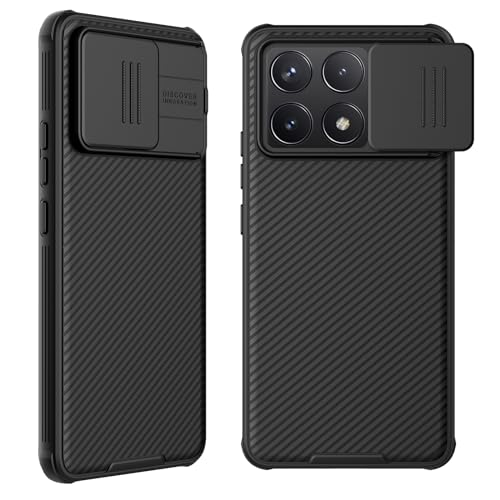teroxa Poco F6 Pro Hülle mit Kameraabdeckung, Ecken, Airbag, stoßfest, schützende Schiebeabdeckung, Sichtschutz, PocoF6 Pro (schwarz) von teroxa