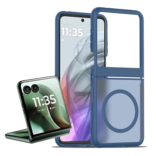 teroxa Schutzhülle für Motorola Razr 60 (Razr 2025), kompatibel mit kabellosem MagSafe-Ladegerät, stoßfest, schlanke Passform, flexible TPU-Verbindung verhindert Ablösen (blau) von teroxa
