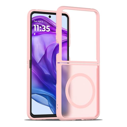 teroxa Schutzhülle für Motorola Razr Plus 2025, kompatibel mit kabellosem MagSafe-Ladegerät, Moto Razr+ 2025, schmale Passform, dünn, leicht, flexible TPU-Verbindung verhindert Ablösen (Rosa) von teroxa