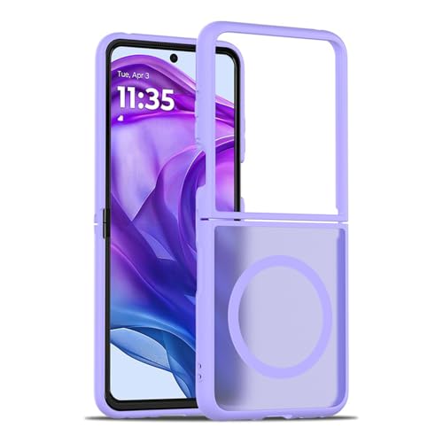 teroxa Schutzhülle für Motorola Razr Plus 2025, kompatibel mit kabellosem MagSafe-Ladegerät, Moto Razr+ 2025, schmale Passform, dünn, leicht, flexible TPU-Verbindung verhindert Ablösen (lila) von teroxa