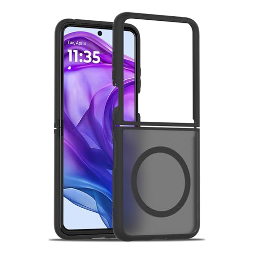 teroxa Schutzhülle für Motorola Razr Plus 2025, kompatibel mit kabellosem MagSafe-Ladegerät, Moto Razr+ 2025, schmale Passform, dünn, leicht, flexible TPU-Verbindung verhindert Ablösen (schwarz) von teroxa