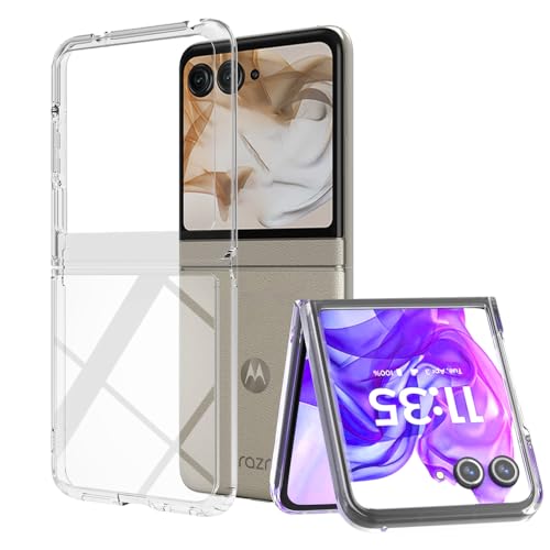 teroxa Schutzhülle für Motorola Razr Plus 2025, transparent, kristallklar, schlanke Passform, dünn, transparent, Handy-Klapphülle, transparent, weiche TPU-Stoßdämpfer, Ecken, stoßfest (klar) von teroxa
