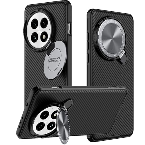 teroxa Schutzhülle für Oneplus 13, Kameralinse, Sichtschutz, klappbarer Ständer, TPU-Stoßstange, harte PC-Rückseite, Oneplus13 Ecken, stoßfest, Airbag (schwarz) von teroxa