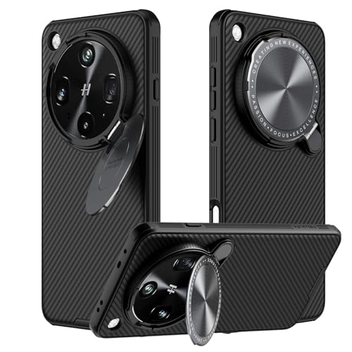 teroxa Schutzhülle für Oppo Find X8 Ultra, Kameralinse, Sichtschutz, klappbarer Ständer, weicher TPU-Stoßdämpfer, harte PC-Rückseite, Ecken, stoßfest, Airbag (schwarz) von teroxa