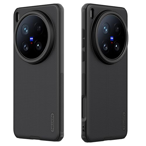 teroxa Schutzhülle für Vivo X200 Ultra, schlanke Passform, gepunktet, mattiert, matt, harte PC-Rückabdeckung, weiche TPU-Stoßstange, Ecken-Airbag, stoßfest (schwarz) von teroxa