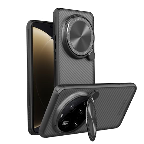 teroxa Schutzhülle für Xiaomi Mi 15 Ultra, Kameralinse, Sichtschutz, klappbarer Ständer, weicher TPU-Stoßdämpfer, harte PC-Rückseite, Ecken, stoßfest, Airbag (Grau) von teroxa