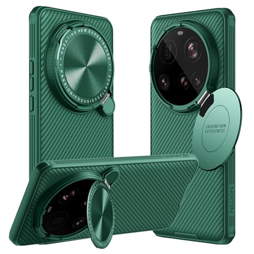 teroxa Schutzhülle für Xiaomi Mi 15 Ultra, Kameralinse, Sichtschutz, klappbarer Ständer, weicher TPU-Stoßdämpfer, harte PC-Rückseite, Ecken, stoßfest, Airbag (Grün) von teroxa