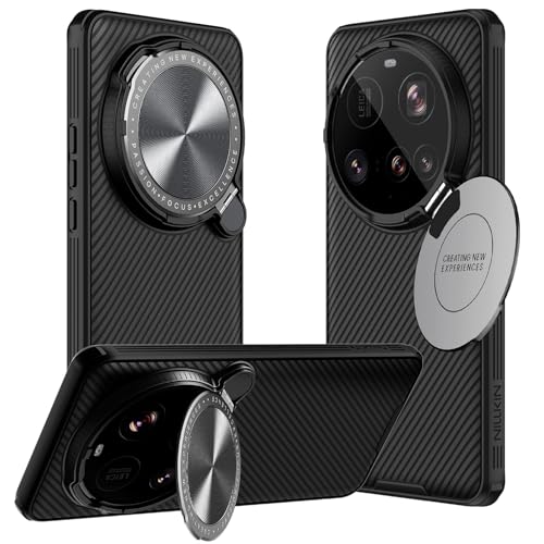 teroxa Schutzhülle für Xiaomi Mi 15 Ultra, Kameralinse, Sichtschutz, klappbarer Ständer, weicher TPU-Stoßdämpfer, harte PC-Rückseite, Ecken, stoßfest, Airbag (schwarz) von teroxa