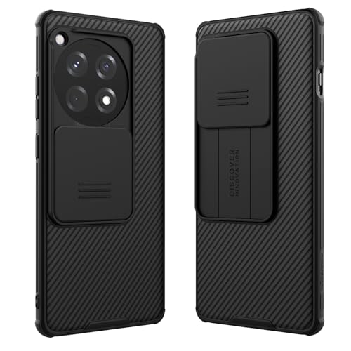 teroxa Schutzhülle kompatibel mit Oneplus 12R, Schiebeabdeckung, Kameraobjektiv, Sichtschutz, TPU-Stoßdämpfer, harte PC-Rückseite, Oneplus12R (Schwarz) von teroxa