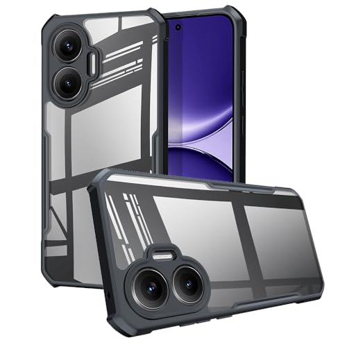 teroxa Schutzhülle kompatibel mit Poco F7, transparentes Rückendesign, Ecken-Airbag-Schutz, weiche TPU-Stoßfängerabdeckung, Handyhülle, Poco F7 (Schwarz) von teroxa