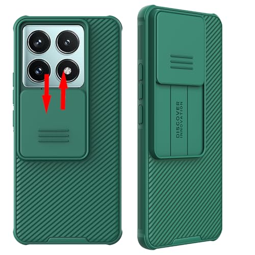 teroxa Schutzhülle kompatibel mit Xiaomi Mi 14T Pro, Schiebeabdeckung, Kameralinse, Privatsphäre, TPU-Stoßdämpfer, harte PC-Rückseite, Xiao mi 14T Pro (Grün) von teroxa