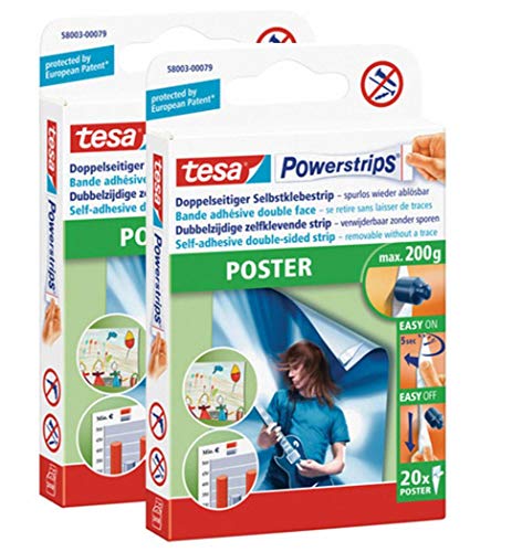 Klebestreifen tesa Powerstrips® Poster, 2 x 20er-Pack von tesa