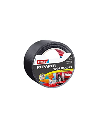 Tesa 4042448337740 Reparatur, 1001, Schwarz, 25 x 50 mm, farblos, Einheitsgröße von tesa