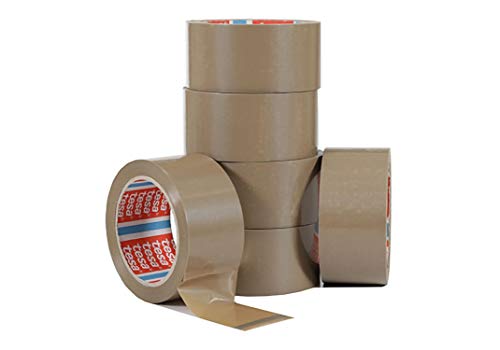 Tesa 4280 Bänder zum Verschließen von Kartons, PP Ständer, synthetischer Gummi, selbstklebend, 43μm, 66 m x 50 mm, 36 Stück von tesa