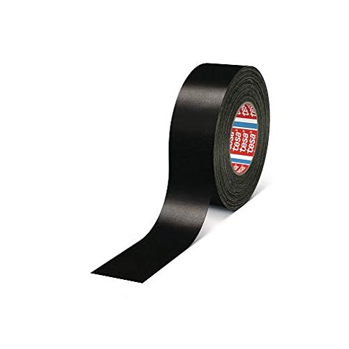 Tesa 4657 Gewebeband mit PE-Estrusion aus Naturkautschuk, wärmeaushärtend, selbstklebend, 290μm, 50 m x 50 mm, Schwarz, Packung mit 18 Stück von tesa