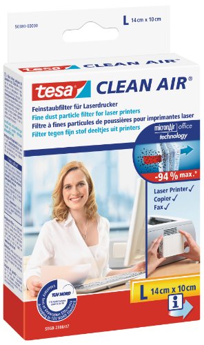 tesa Clean Air - effektiver Feinstaubfilter für Laserdrucker (Größe L) von tesa