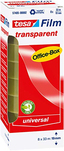 tesa Klebefilm Box 33m x 19mm transparent 8 Rollen Office Box von tesa