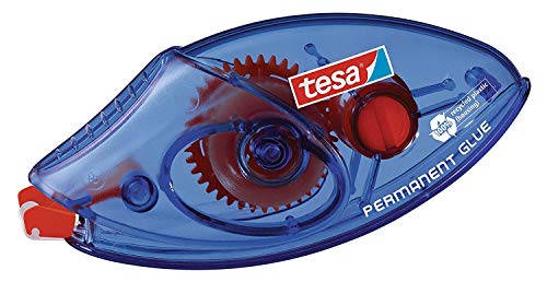 tesa Roller Kleben Permanent ecoLogo Einwegroller - Umweltschonender Kleberoller mit reißfestem PET-Band - 8,5 m x 8,4 mm von tesa