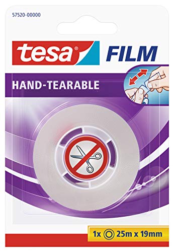 tesa film von Hand einreißbar, 25m x 19mm, 1 Rolle im Blister von tesa