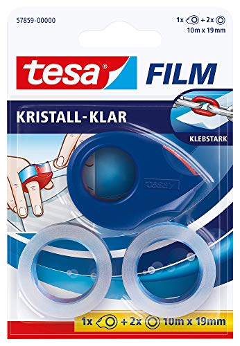 tesafilm Mini Abroller mit 2 Sütck tesafilm Rollen kristall-klar von tesa