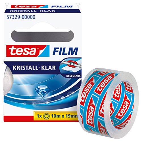 tesafilm kristall-klar - Hochtransparentes, alterungsbeständiges Klebeband mit starker Haftung - 10 m x 19 mm von tesa