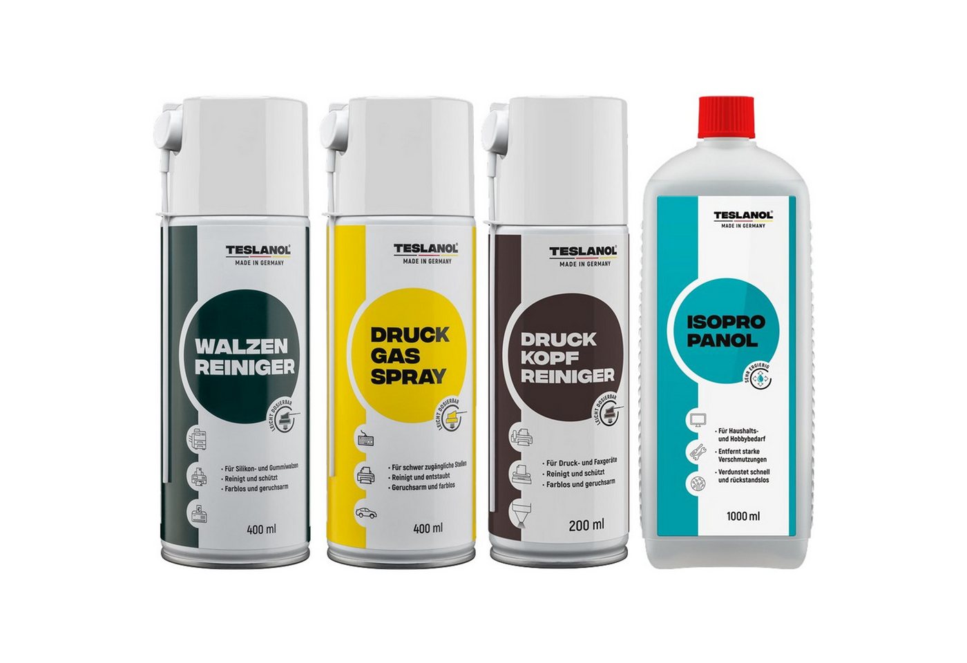 teslanol Kabelzubehör TESLANOL Druckerpflege-Spray-Set, 4-teilig teslanol Kabelzubehör TESLANOL Druckerpflege-Spray-Set, 4-teilig von teslanol