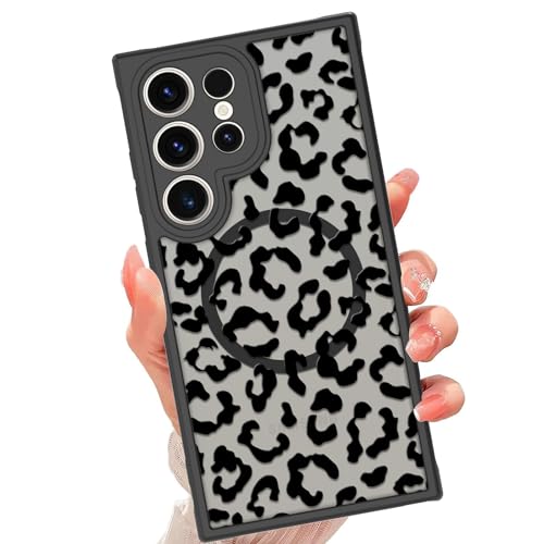 tharlet Kompatibel mit Samsung Galaxy S24 Ultra Magnetische Hülle, Leopard, Kompatibel mit Magsafe, Geparden-Druck Hülle für Damen Mädchen Männer, Stoßfeste Weiche TPU Schutzhülle (Schwarzer Leopard) tharlet Kompatibel mit Samsung Galaxy S24 Ultra Magnetische Hülle, Leopard, Kompatibel mit Magsafe, Geparden-Druck Hülle für Damen Mädchen Männer, Stoßfeste Weiche TPU Schutzhülle (Schwarzer Leopard) von tharlet