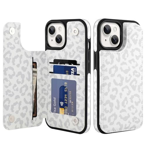 tharlet Kompatibel mit iPhone 14 Hülle mit Kartenhalter, Geparden-Druck, PU-Leder, Ständer, Kartenfächer, für Damen und Mädchen, stoßfeste Brieftaschen-Schutzhülle für iPhone 14, 15,5 cm (6,1 Zoll tharlet Kompatibel mit iPhone 14 Hülle mit Kartenhalter, Geparden-Druck, PU-Leder, Ständer, Kartenfächer, für Damen und Mädchen, stoßfeste Brieftaschen-Schutzhülle für iPhone 14, 15,5 cm (6,1 Zoll von tharlet
