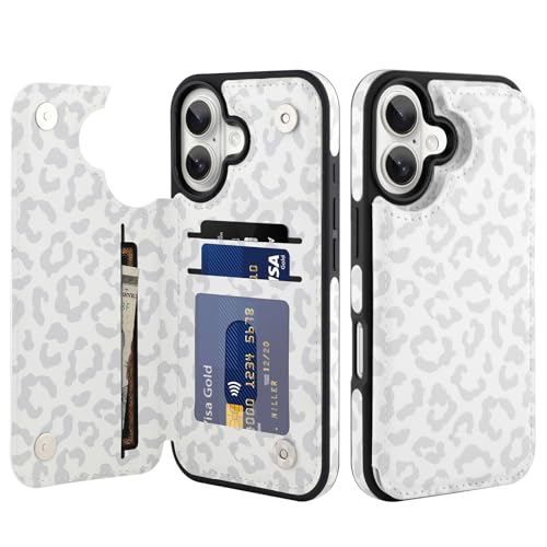 tharlet Kompatibel mit iPhone 16 Hülle mit Kartenhalter, Geparden-Druck, PU-Leder, Ständer, Kartenfächer für Damen und Mädchen, stoßfeste Brieftaschen-Schutzhülle für iPhone 16, 15,5 cm (6,1 Zoll tharlet Kompatibel mit iPhone 16 Hülle mit Kartenhalter, Geparden-Druck, PU-Leder, Ständer, Kartenfächer für Damen und Mädchen, stoßfeste Brieftaschen-Schutzhülle für iPhone 16, 15,5 cm (6,1 Zoll von tharlet