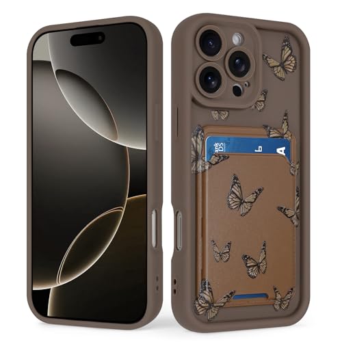tharlet Kompatibel mit iPhone 16 Pro Max Wallet Case mit Kartenhalter, Niedliches Schmetterlingsmuster, weiches TPU, Anti-Kratzer, Stoßfeste Brieftaschenhülle für iPhone 16 Pro Max, Braun tharlet Kompatibel mit iPhone 16 Pro Max Wallet Case mit Kartenhalter, Niedliches Schmetterlingsmuster, weiches TPU, Anti-Kratzer, Stoßfeste Brieftaschenhülle für iPhone 16 Pro Max, Braun von tharlet
