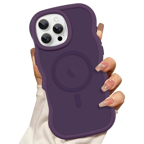 tharlet Magnetische Schutzhülle für iPhone 16 Pro Max, kompatibel mit Magsafe, gelockter, gewellter Rahmen, hart, durchscheinend, matt, transparent, stoßfest, TPU-Stoßdämpfer für iPhone 16 Pro Max tharlet Magnetische Schutzhülle für iPhone 16 Pro Max, kompatibel mit Magsafe, gelockter, gewellter Rahmen, hart, durchscheinend, matt, transparent, stoßfest, TPU-Stoßdämpfer für iPhone 16 Pro Max von tharlet