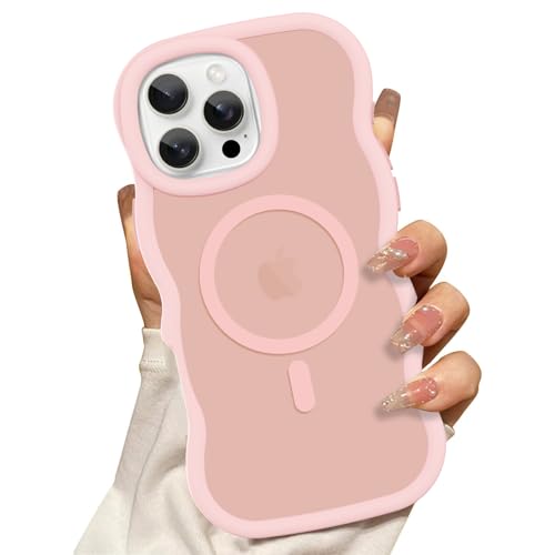 tharlet Magnetische Schutzhülle für iPhone 16 Pro Max [Kompatibel mit Magsafe], lockiger gewellter Rahmen, harte, durchscheinende, matte, klare Rückseite, stoßfest, TPU-Stoßdämpfer für iPhone 16 Pro von tharlet