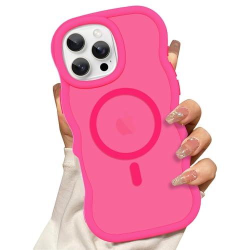 tharlet Magnetische Schutzhülle für iPhone 16 Pro Max [kompatibel mit Magsafe], lockiger, gewellter Rahmen, harte, durchscheinende, matte, klare Rückseite, stoßfest, TPU-Stoßdämpfer für iPhone 16 Pro von tharlet
