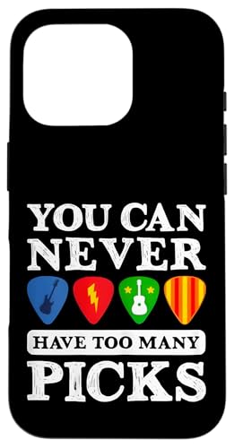 Man kann nie zu viele Picks haben Lustiges Gitarrenspieler-Outfit Hülle für iPhone 16 Pro Man kann nie zu viele Picks haben Lustiges Gitarrenspieler-Outfit Hülle für iPhone 16 Pro von the Music Guitar Gifts