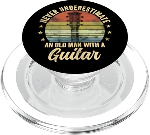 Unterschätze niemals die Geschenke eines alten Mannes mit einem Gitarristen PopSockets PopGrip für MagSafe Unterschätze niemals die Geschenke eines alten Mannes mit einem Gitarristen PopSockets PopGrip für MagSafe von the Music Guitar Gifts
