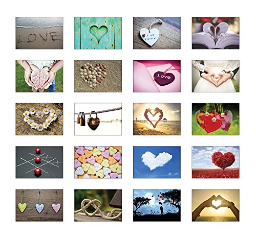 20 Stück Postkarten Liebe : zum Jahrestag, Hochzeitstag, als Liebeskarten oder Liebesbrief, 20 verschiedene Motive von the lazy panda card company