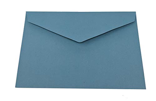 50 blaue recycelte Briefumschläge - DIN C6-114 x 162 mm - Kuverts mit Nassklebung ohne Fenster für Grußkarten & Einladungen von the lazy panda card company