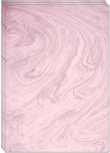 60 A4 Blatt buntes Marmorpapier, beidseitig bedruckt 90GSM marmoriertes papier Marmor Rosa (Rosa) von the lazy panda card company