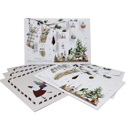 Adventskalender als Weihnachtskarten 3er Set Achtsamkeit Adventskalender zum Versenden oder Behalten (Achtsamkeit) von the lazy panda card company