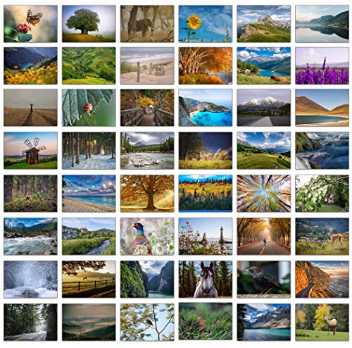 Set bestehend aus 48 Blankokarten/Grußkarten mit wunderschönen Landschaftsfotos und 48 Umschlägen von the lazy panda card company