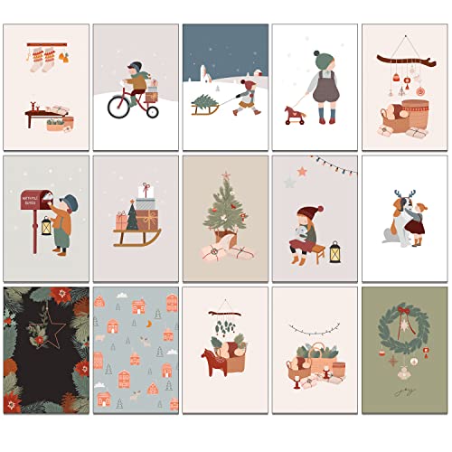 the lazy panda card company 32 traditionelle und nostalgische Weihnachtspostkarten von the lazy panda card company