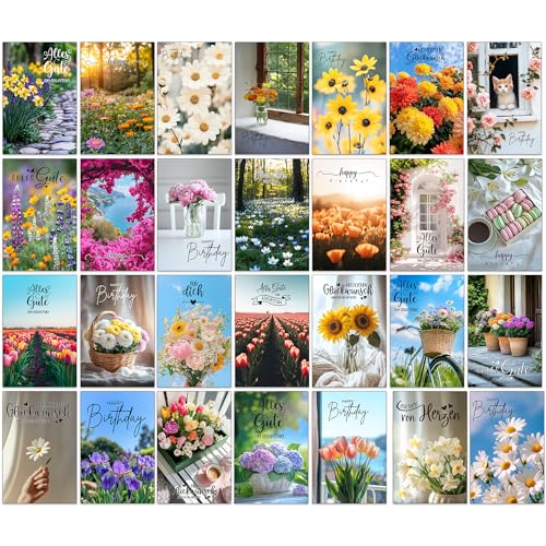 the lazy panda card company Set 30 Geburtstagskarten Glückwunschkarten zum Geburtstag mit Umschlag. Grusskarte Blumen Geburtstagskarte Happy Birthday Mann Frau Karten Karte the lazy panda card company Set 30 Geburtstagskarten Glückwunschkarten zum Geburtstag mit Umschlag. Grusskarte Blumen Geburtstagskarte Happy Birthday Mann Frau Karten Karte von the lazy panda card company