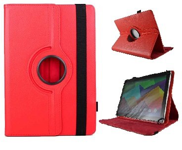 Drehbare Schutzhülle für Tablet INNJOO F4 Dual (Pro) / F4S 10,1 Zoll - Rot von theoutlettablet