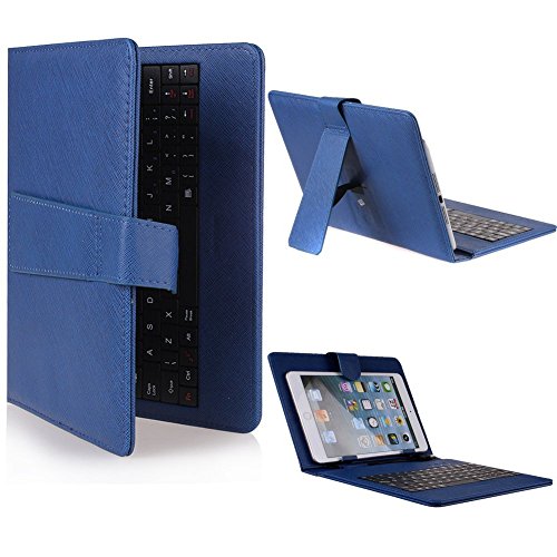 'Schutzhülle mit Tastatur in Spanisch (inklusive dem Buchstaben Ñ) für Tablet Huawei MediaPad 10 10.1 – Blau (Schwarze Tastatur) von theoutlettablet