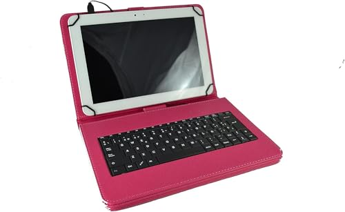 Schutzhülle mit abnehmbarer spanischer Tastatur (inklusive Buchstabe Ñ), kompatibel mit Tablet Oscal Pad 16 50 80 90 – Active 10 Pro – Pad 6 – Tab 30 90 – Tab 16 Pro – Mega 1 Type-C von theoutlettablet