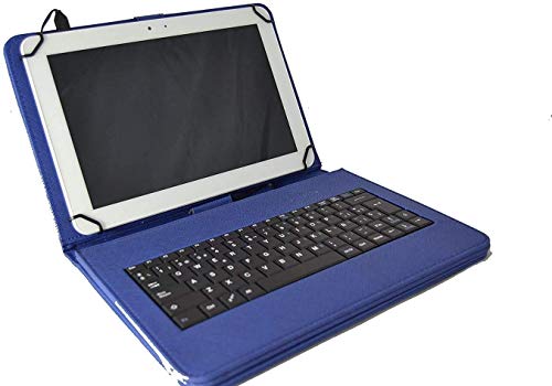 theoutlettablet® Schutzhülle mit abnehmbarer Tastatur in Spanisch (inkl. Buchstabe Ñ) für Tablet Samsung Galaxy Tab S4 10,5 / Tab S3 9,7 Zoll, Blau von theoutlettablet