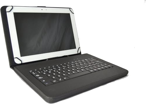 theoutlettablet® Schutzhülle mit abnehmbarer spanischer Tastatur (inklusive Buchstabe Ñ), kompatibel mit Xiaomi Pad 7 (11,2 Zoll), 7 Pro (11,2 Zoll), Redmi Pad SE (11 Zoll), Pad 6 (11 Zoll), Pad 6 Pro von theoutlettablet