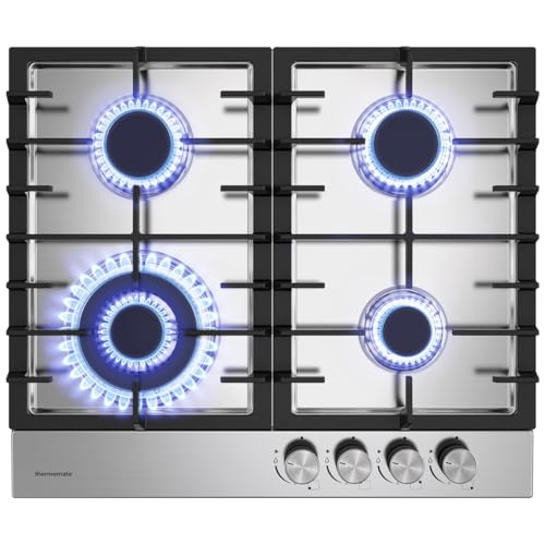 Thermomate GHSS604 60cm Gaskochfeld Einbau, Edelstahl Kochfeld 4 Flammig, LPG/Erdgas, Silber Thermomate GHSS604 60cm Gaskochfeld Einbau, Edelstahl Kochfeld 4 Flammig, LPG/Erdgas, Silber von thermomate