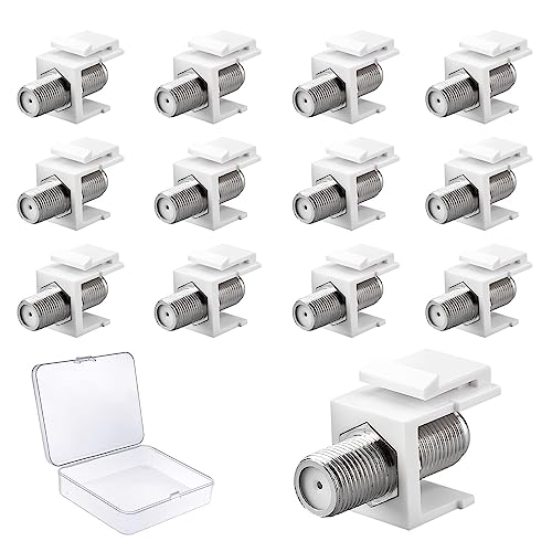 thirei F-Buchse, 12 Stück Keystone Modul F-Verbinder, Anschluss TV SAT Kabel an Modular Patchpanel oder Anschlussdosen, für Koaxial Antennenkabel, Kunststoffgehäuse, Silber thirei F-Buchse, 12 Stück Keystone Modul F-Verbinder, Anschluss TV SAT Kabel an Modular Patchpanel oder Anschlussdosen, für Koaxial Antennenkabel, Kunststoffgehäuse, Silber von thirei